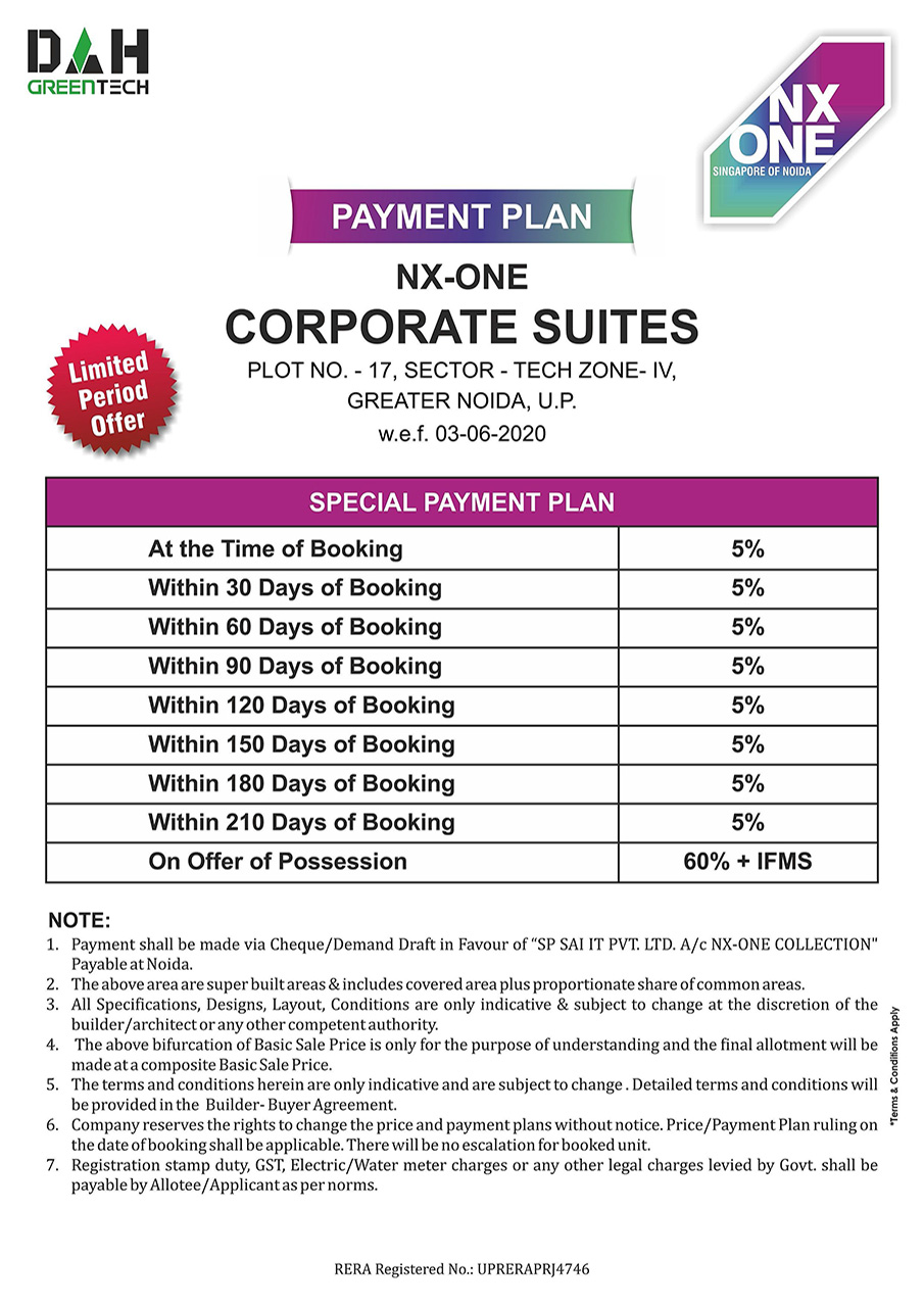 nx one corporate suites payment plan